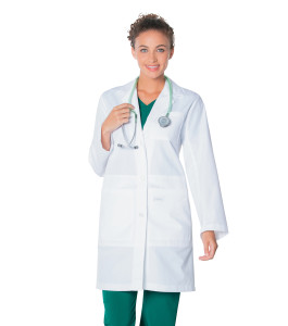 Landau 5 Pocket Lab Coat for Women - Classic Relaxed Fit, Full Length, 3 Button, 2 Notebook Computers Pockets 3165-Landau