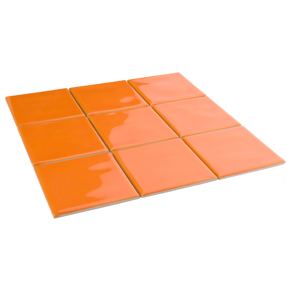 Twist Square Orange Sunset 11-3/4 in. x 11-3/4 in. Ceramic Mosaic Tile