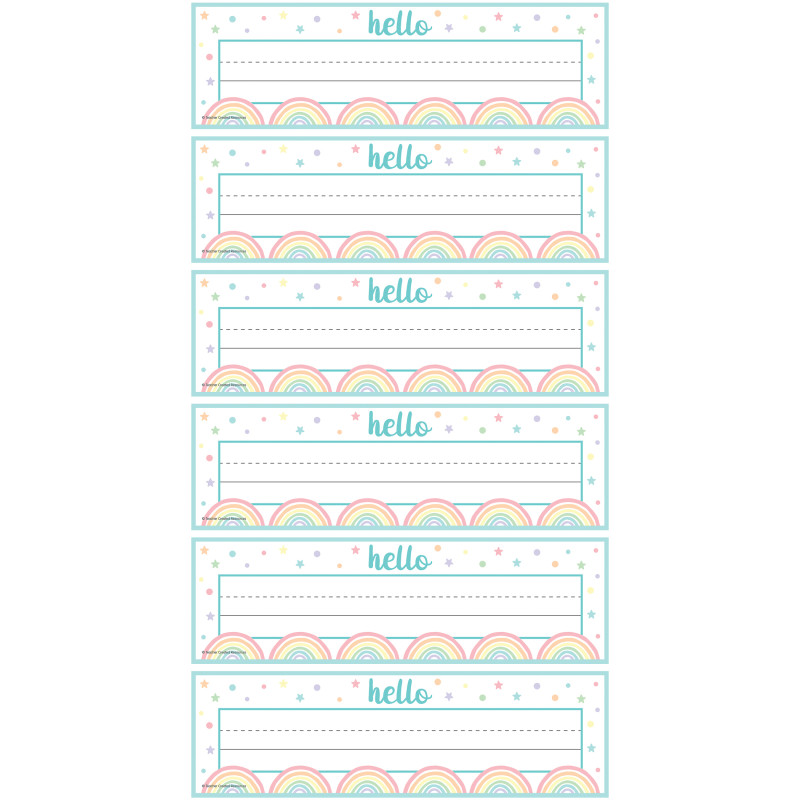 Pastel Pop Flat Name Plates, 36 Per Pack, 6 Packs