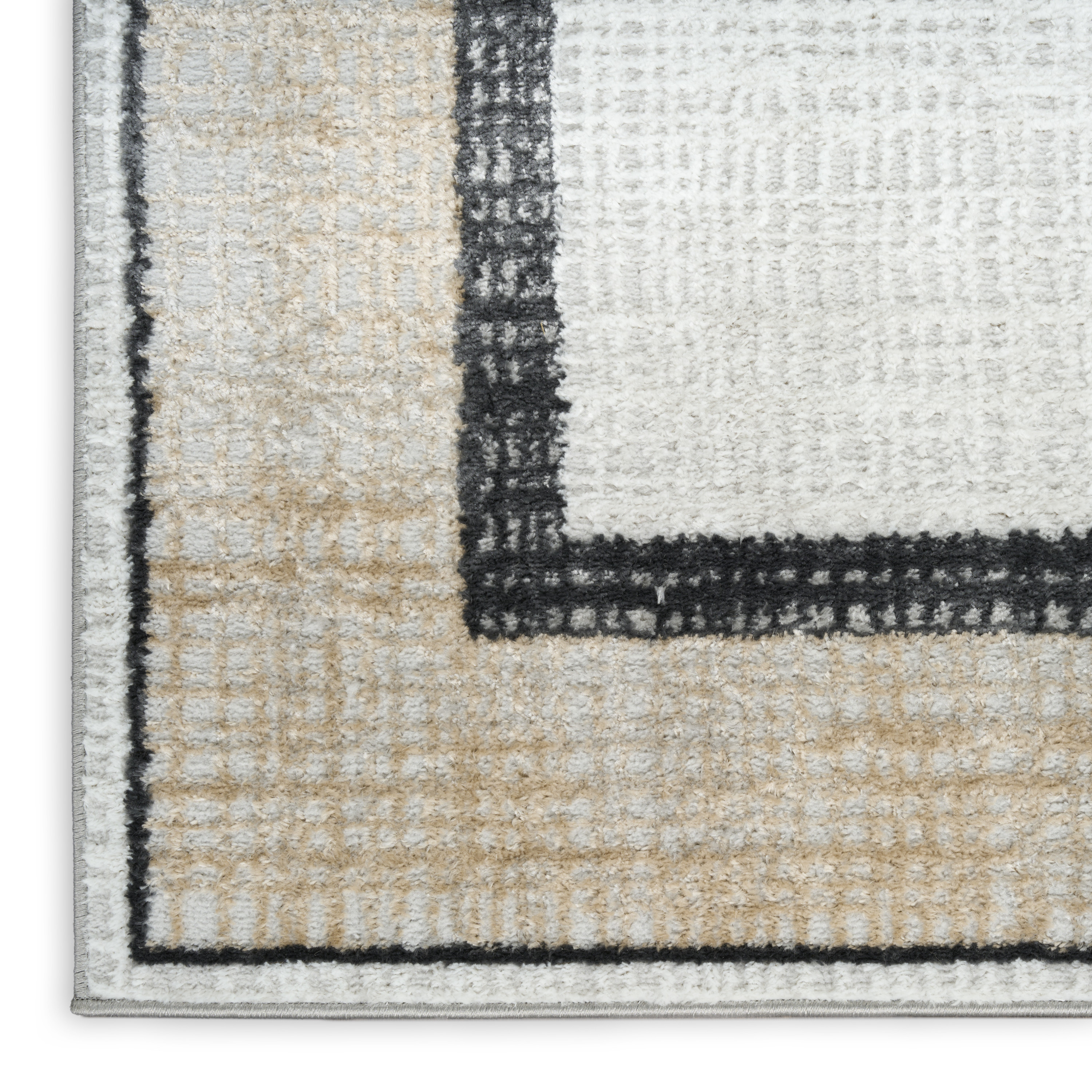 Nourison Dekor 4' x 6' Grey Charcoal Modern Indoor Rug