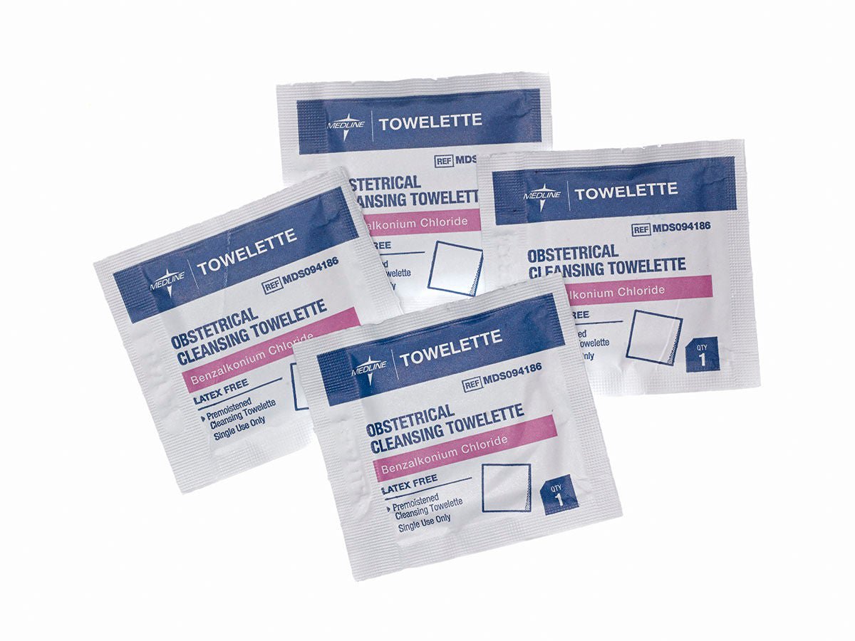 Medline TOWELETTE, OBSTETRICAL ALCHL FREE (100/BX 10BX/CS)