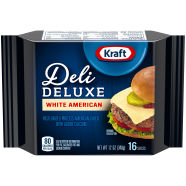 Kraft Deli Deluxe White American Cheese Slices 12oz 16 Ct Pack