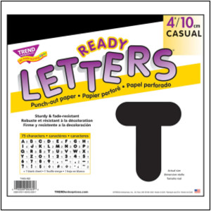 Black 4" Casual Uppercase Ready Letters&reg;