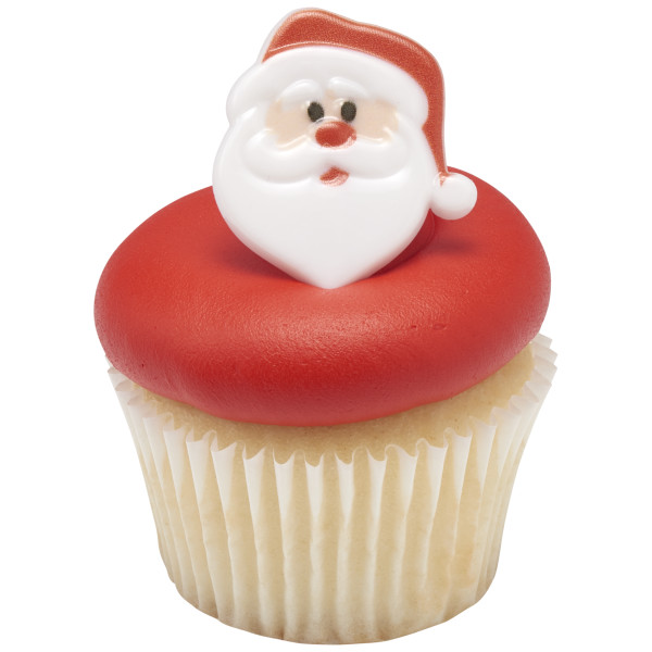 Santa Face Cupcake Rings