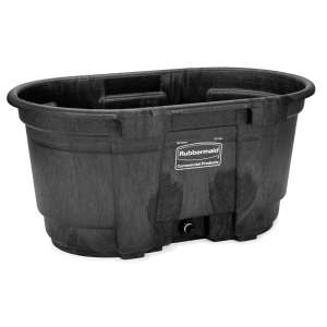 Rubbermaid Commercial, Structural Foam Stock Tank with Oversized Drain Plug, 100 gal, Black