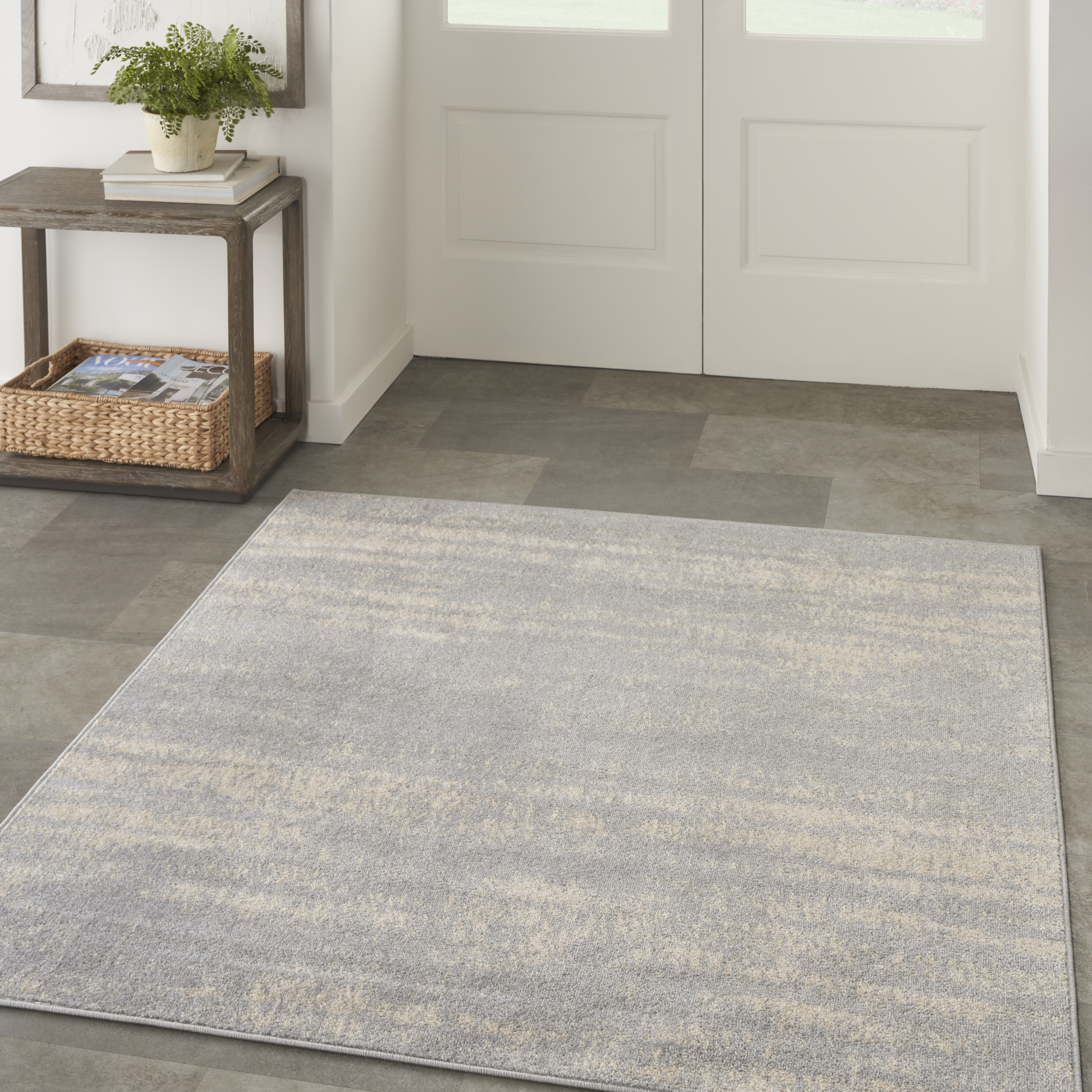 Nourison Nourison Essentials 5' x Square Grey Beige Modern Rug