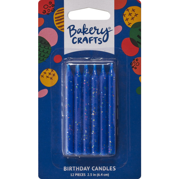 Blue Glitter Smooth & Spiral Candles