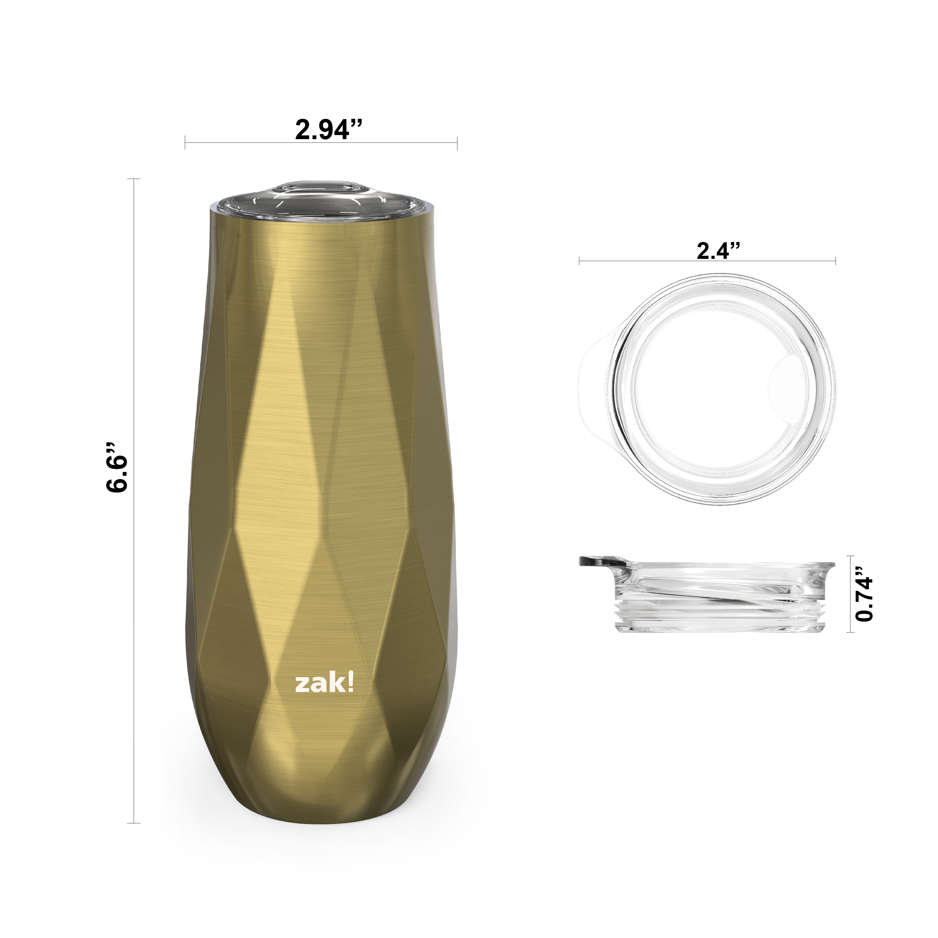 Fractal 9 ounce Vacuum Insulated Stainless Steel Tumbler, Light Gold