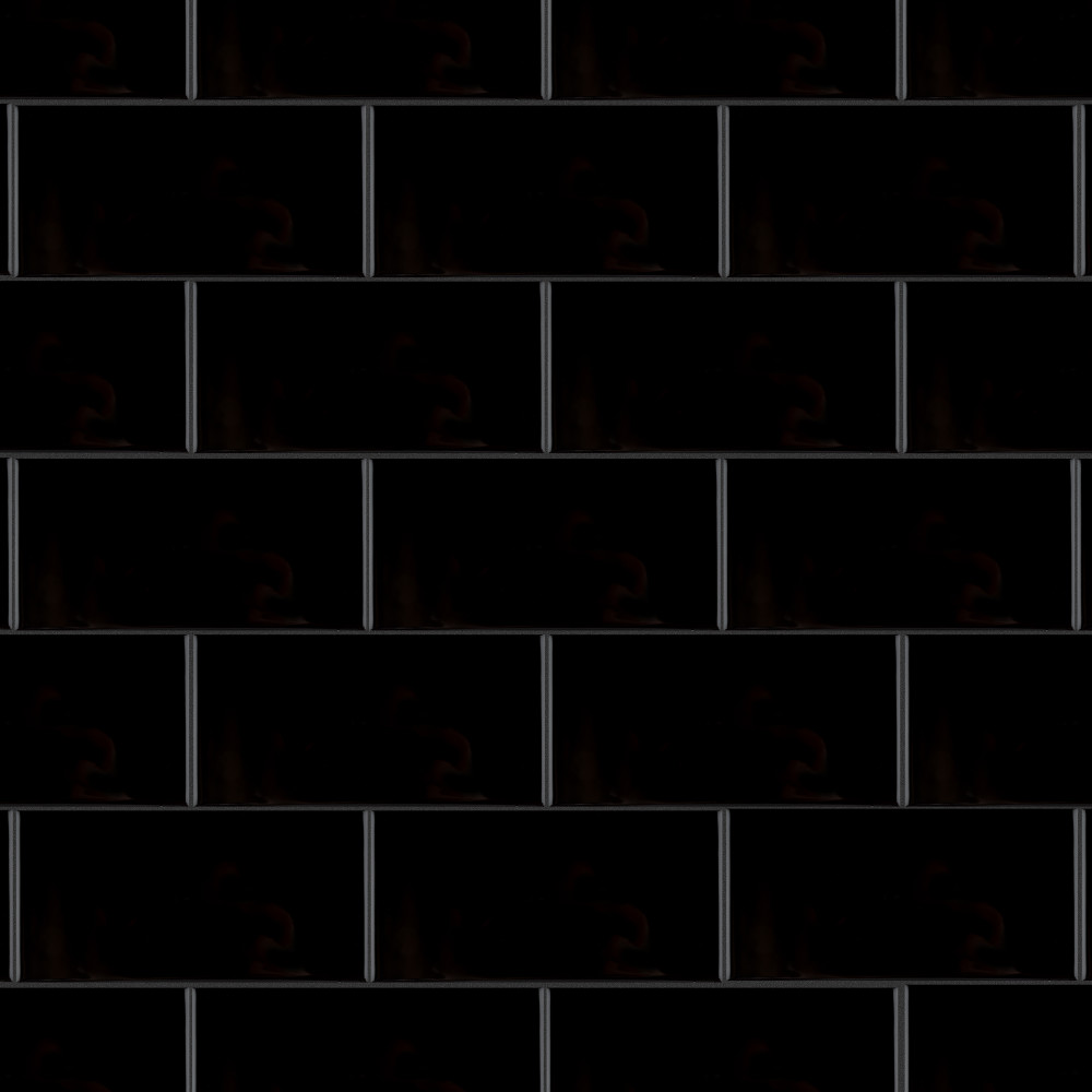 Park Slope Subway Glossy Black 3 in. x 6 in. Ceramic Wall Tile