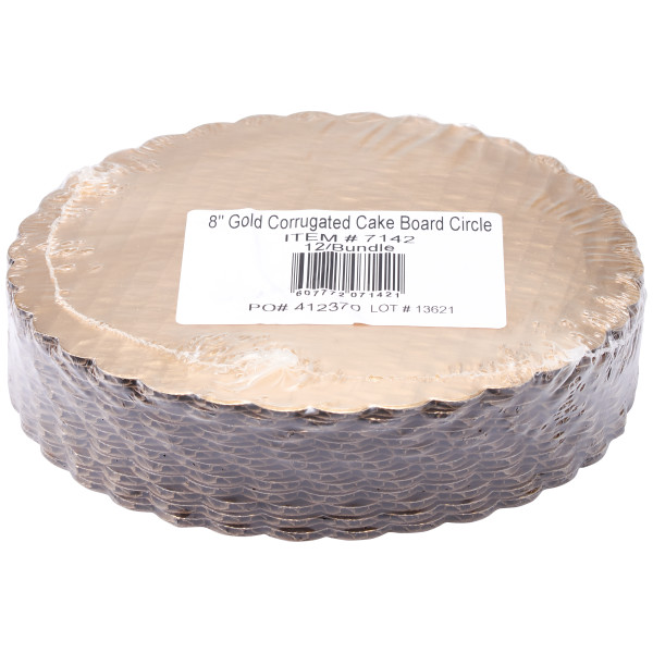 8" Round Gold Cake Board