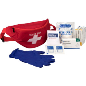 First Aid Kit Fanny Pack, Fabric Case, 49 Pieces