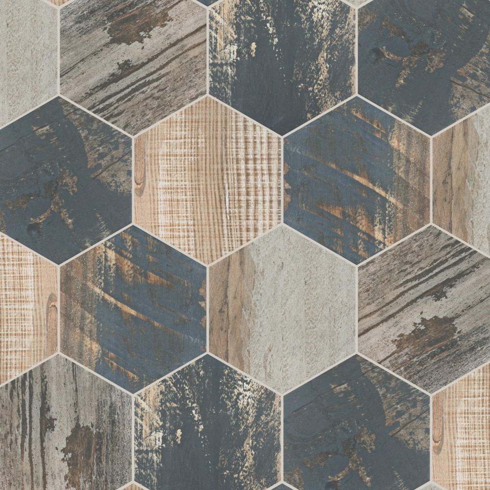 Gaugin Hex Catan Shadow 8-5/8 in. x 9-7/8 in. Porcelain Floor and Wall Tile