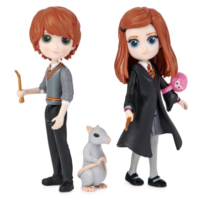 Wizarding World Harry Potter, Magical Minis Ron and Ginny Weasley Friendship Set with 2 Creatures, Kids Toys for Ages 5 and up
