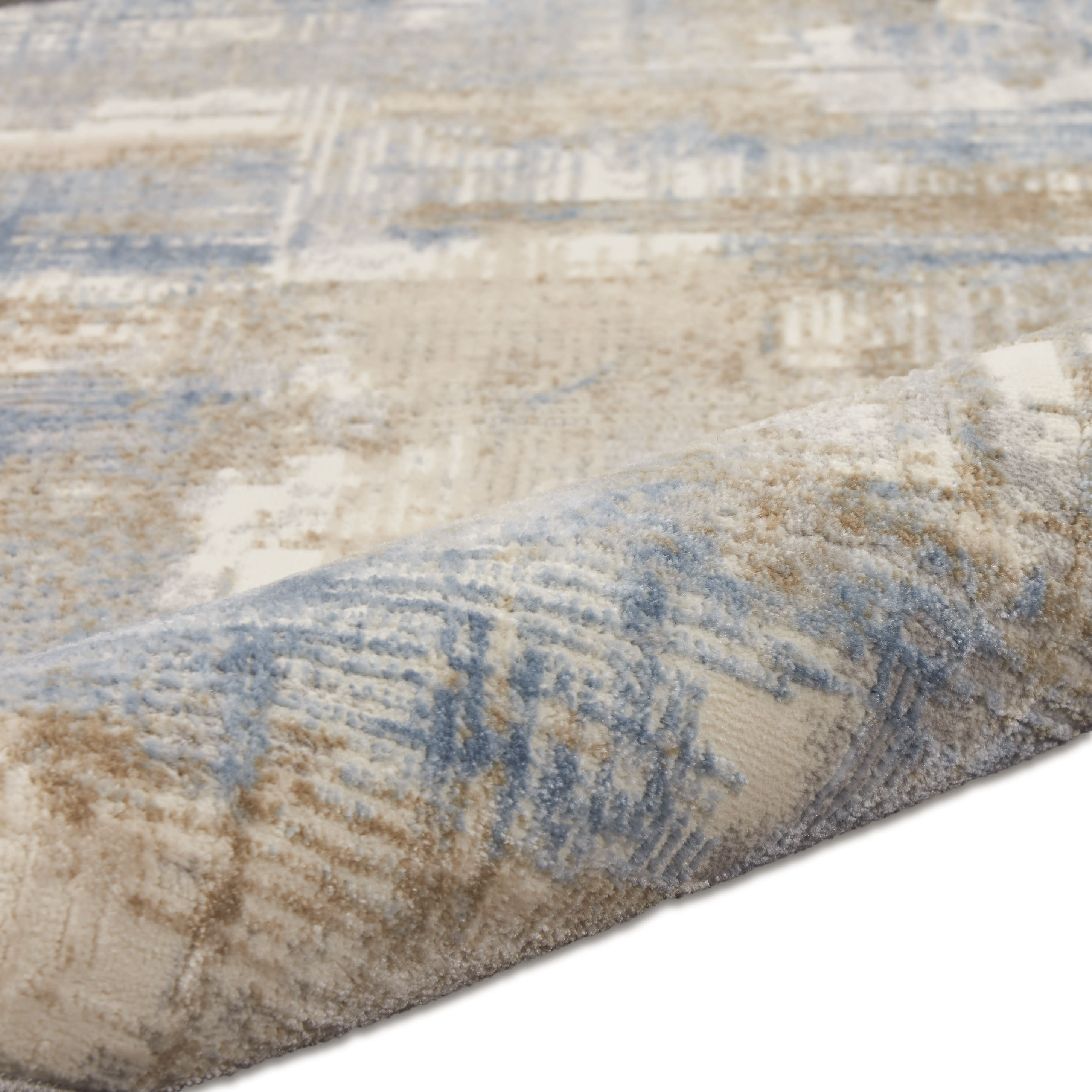 Calvin Klein CK950 Rush 6' x Round Blue Beige Modern Indoor Rug