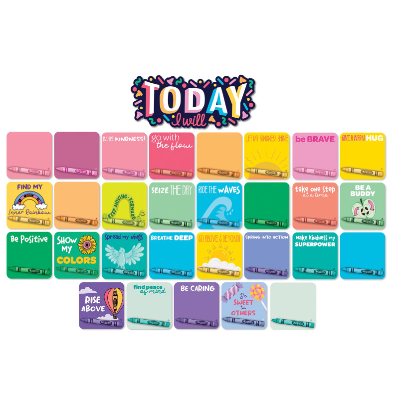 Crayola® Colors of Kindness Today I Will Mini Bulletin Board Set, Pack of 29
