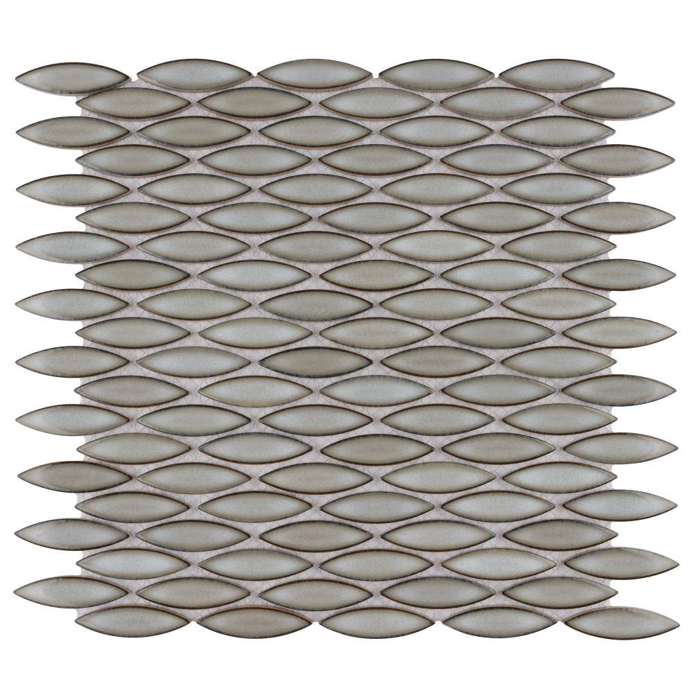 Pescado Linen Grey 12 in. x 12-1/2 in. Porcelain Mosaic Tile