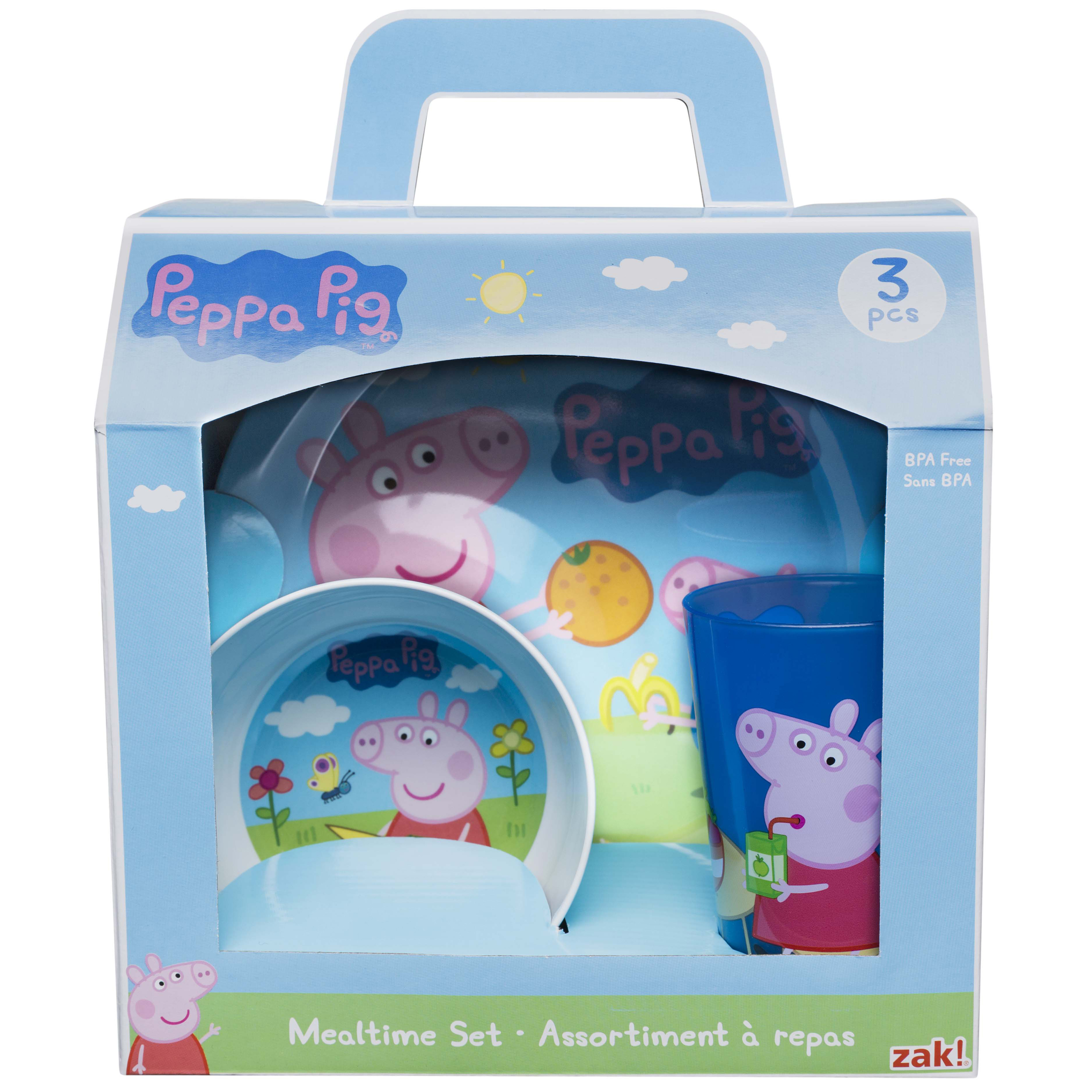 Peppa Pig Kid’s Dinnerware Set, Peppa & Friends, 3-piece set