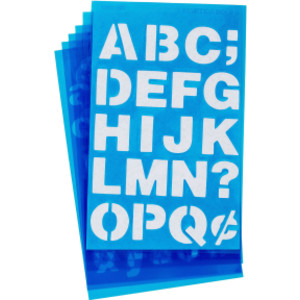 LetterCraft Reusable Plastic Stencils, Full Alphabet & Numbers, Helvetica Bold Font, 3/4-Inch