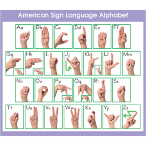 Adhesive ASL Alphabet Desk Prompts, Pack of 36