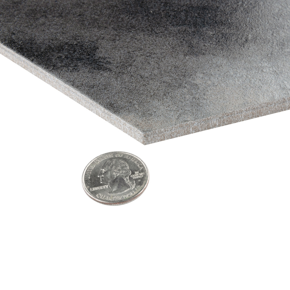 Industrial Hex Black 8-1/2 in. x 9-7/8 in. Porcelain Floor and Wall Tile