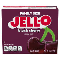 JELL-O Black Cherry Gelatin Dessert, 6 oz Box