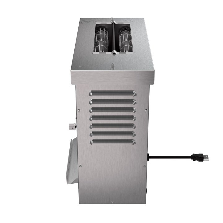 120-volt vertical contact bun toaster with 35-second fixed speed