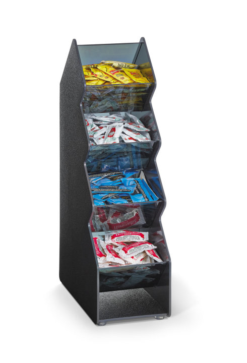 Four-compartment countertop packaged condiment organizer