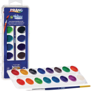 Semi-Moist Washable Watercolor Set, 16 Assorted Colors