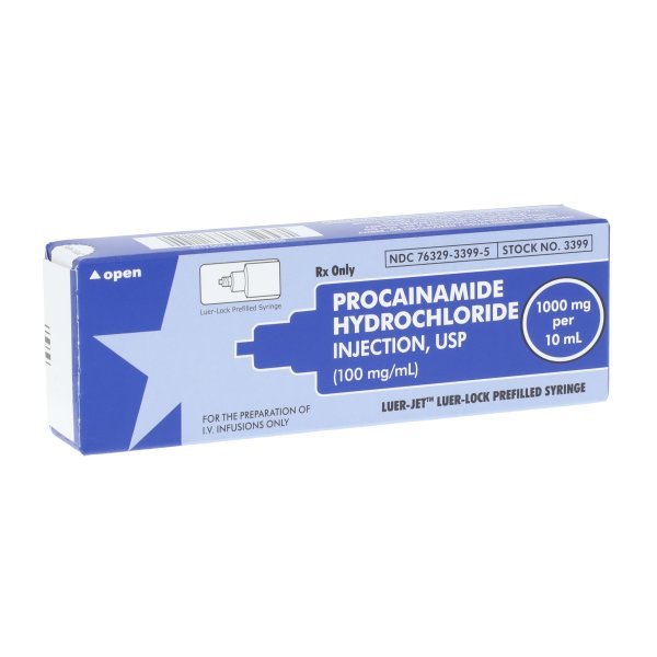 Procainamide HCl Injection 100mg/ml Luer-Jet Prefilled Syringe 10ml 5/Pkg