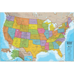 Blue Ocean USA 24" x 36" Laminated Wall Map