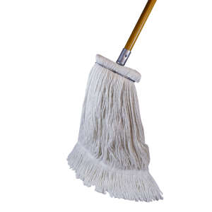 Hillyard, Sno-White Sta-Flat™, Rayon Cut-End Wet Mop Head with 1" Headband, 20 oz, White