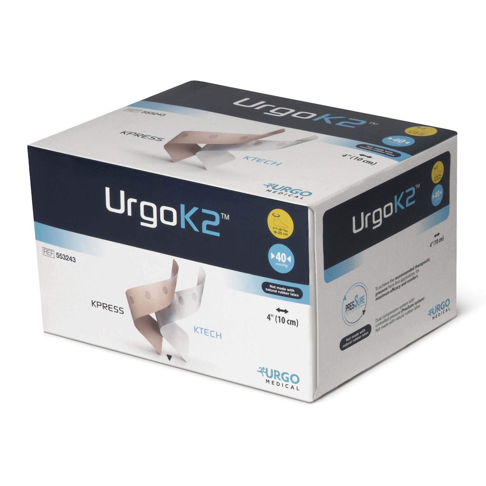 URGOK2™ Lite Two Layer Compression Bandage System, 40 mmHg, 4 Inch Wide