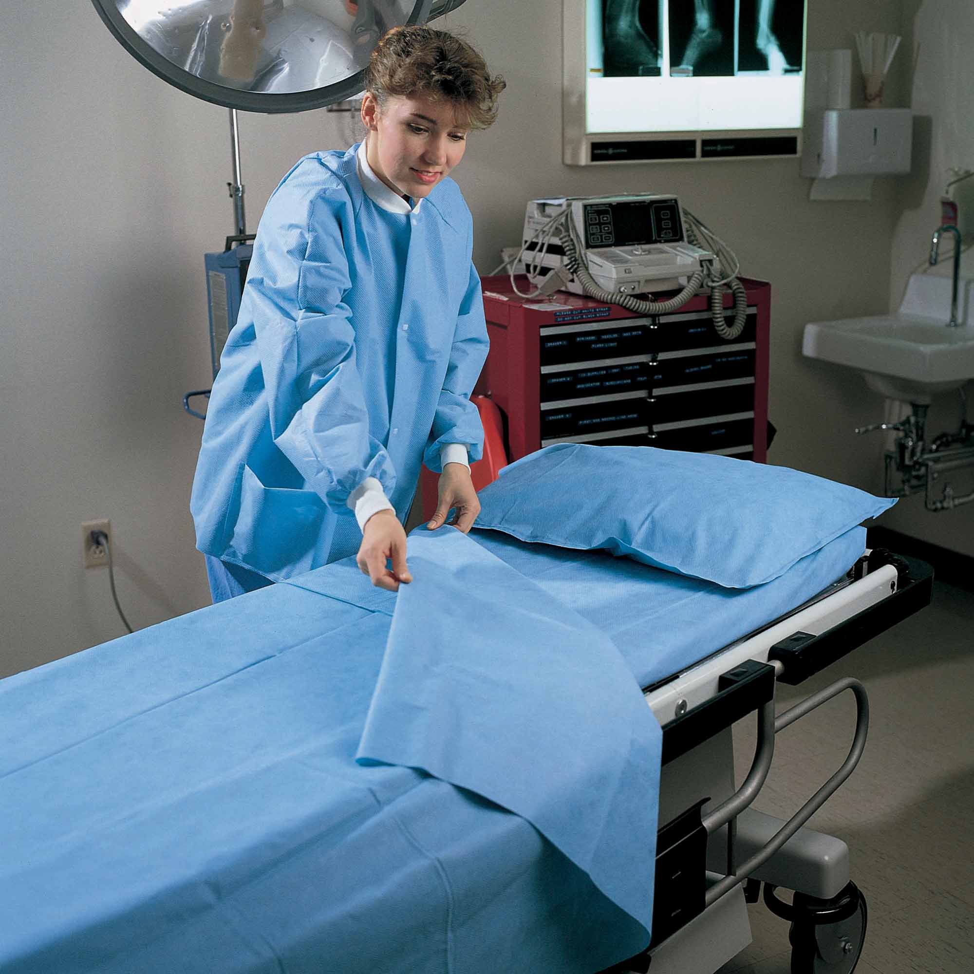 Halyard Blue Polypropylene Pillowcase, 20 x 29 Inch