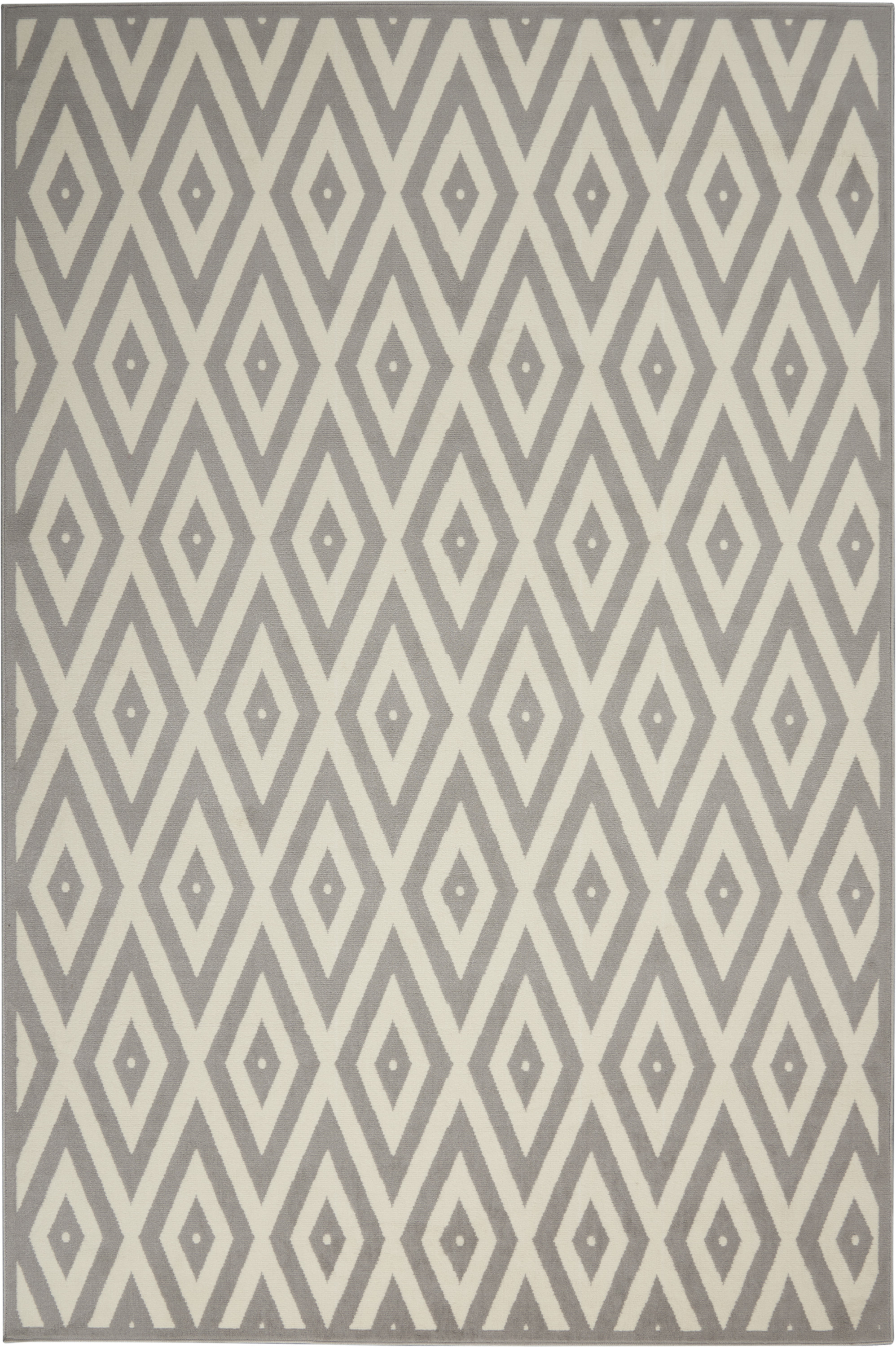 Nourison Grafix 3'9" x 5'9" White/Grey Mid-Century Modern Indoor Rug