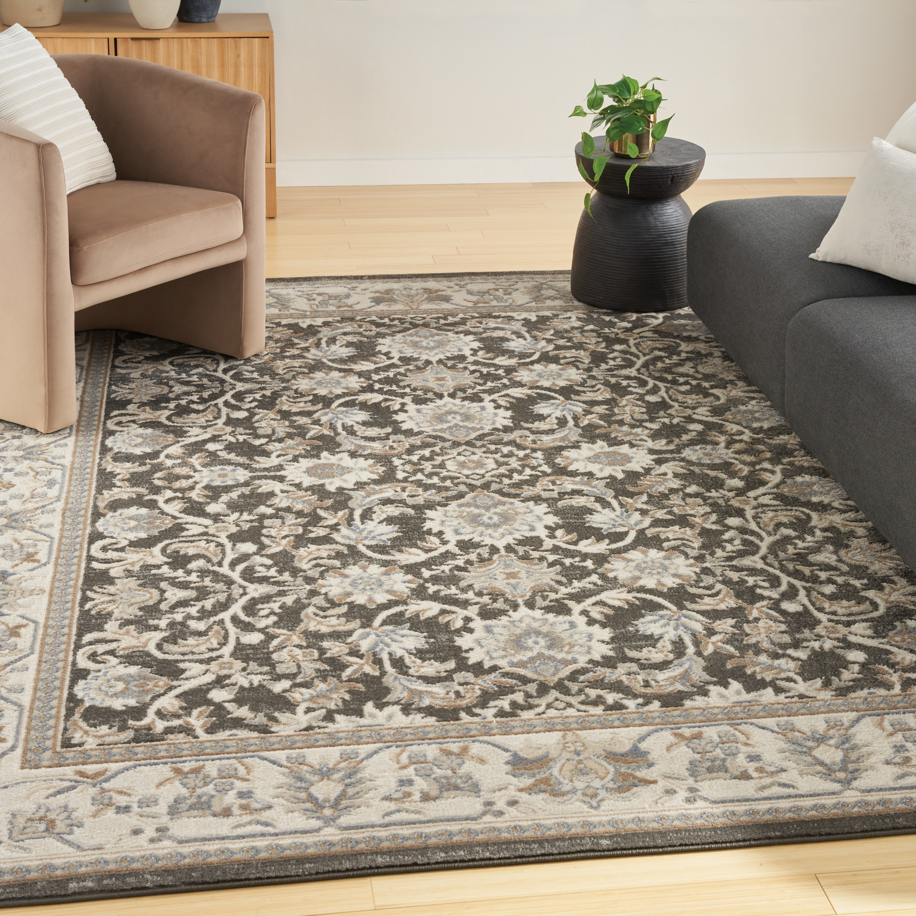 Nourison Serenity Home 7'10" x 9'10" Ivory Grey Blue Vintage Indoor Rug