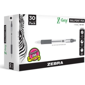 Z-Grip Flight Retractable Ballpoint Pen, 0.7 mm, Black, 30-Pack