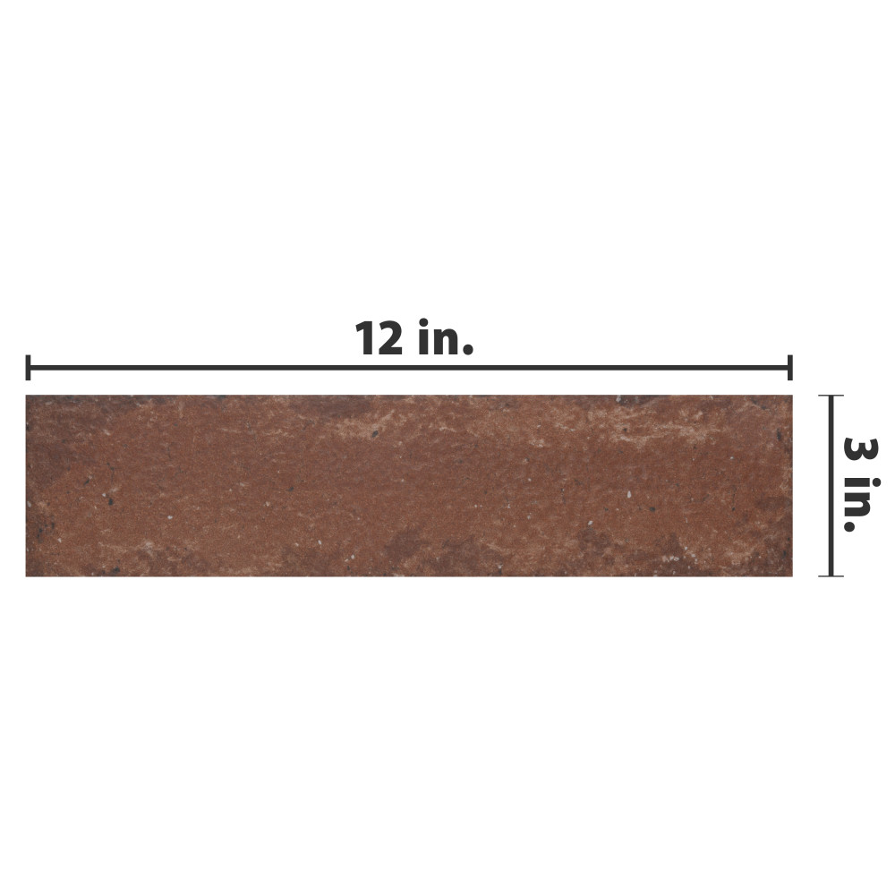 Brickyard Red 3 in. x 11-3/4 in. Porcelain Floor and Wall Tile