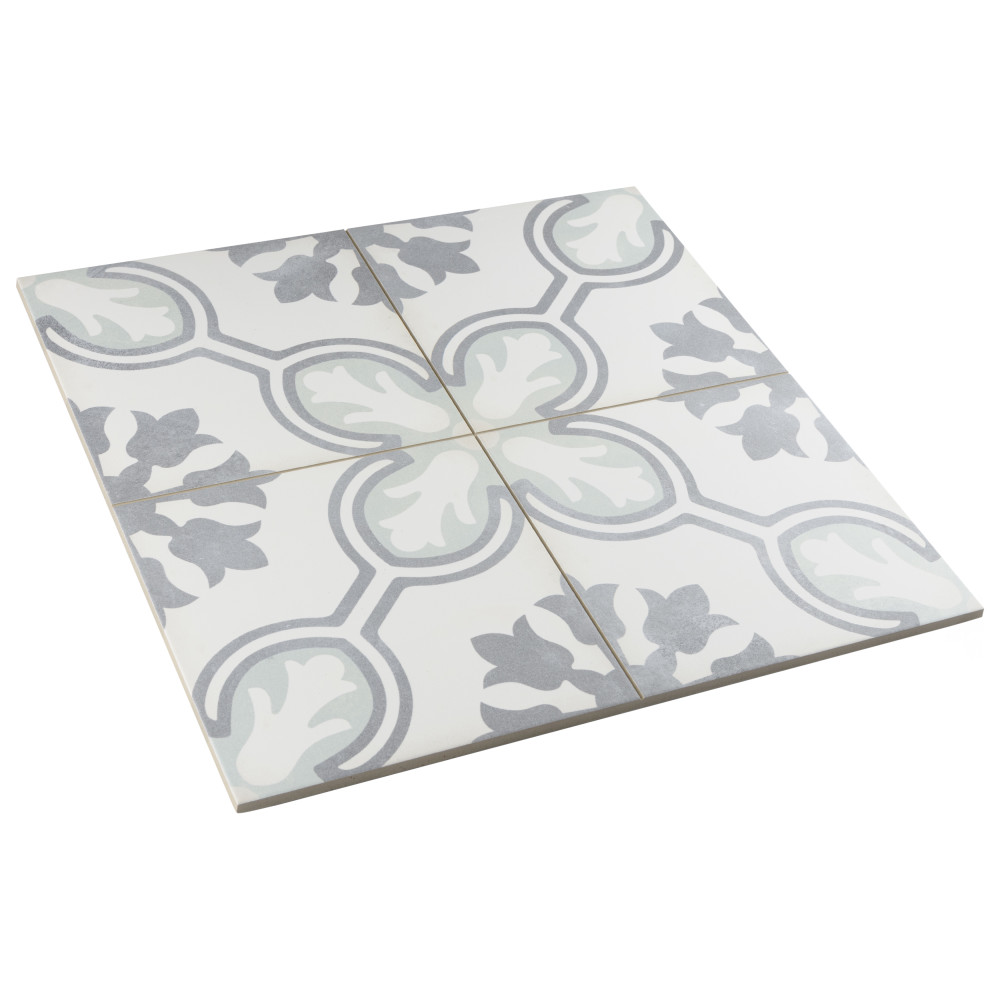 Amberely Orchid Mint 17-3/4 in. x 17-3/4 in. Porcelain Floor and Wall Tile