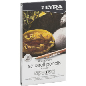 Rembrandt Aquarell Watercolor Pencil Set Tin, Assorted Colors, 12 Pieces