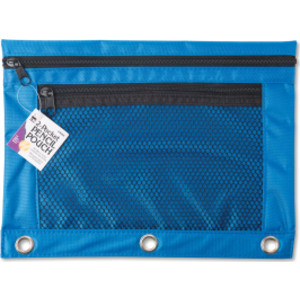 Pencil Pouch for Binder with 2 Pockets, Front Mesh Pocket, Assorted Colors