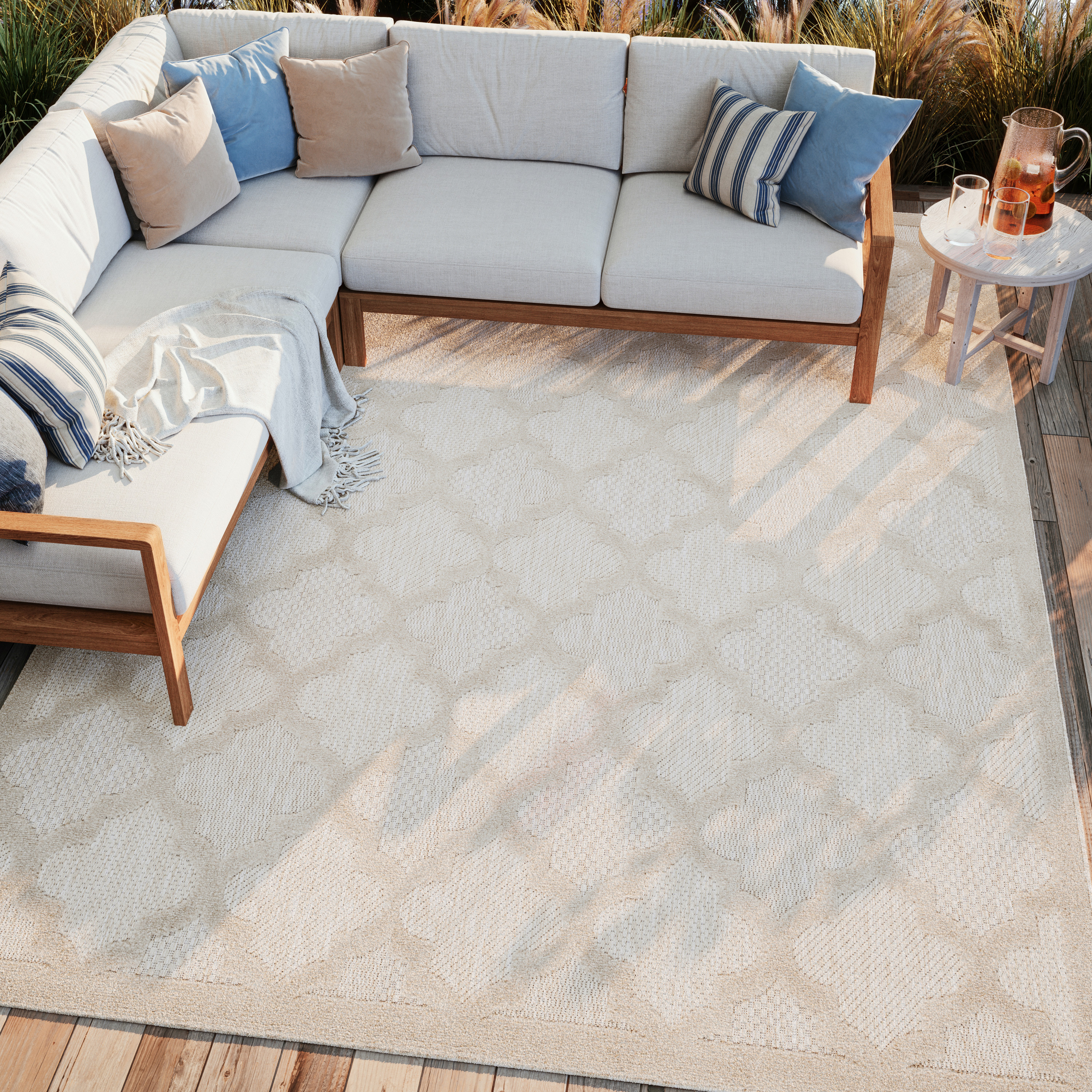 Nourison Easy Care 9' x 12' Cream Modern Rug