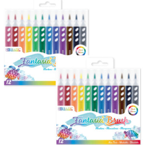 Brush Markers, 12 Assorted Colors, 2 Packs