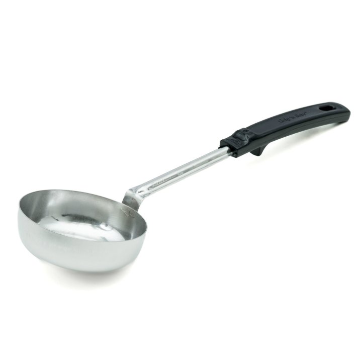 8-ounce solid round Spoodle® utensil with black Grip ‘n Serv® handle