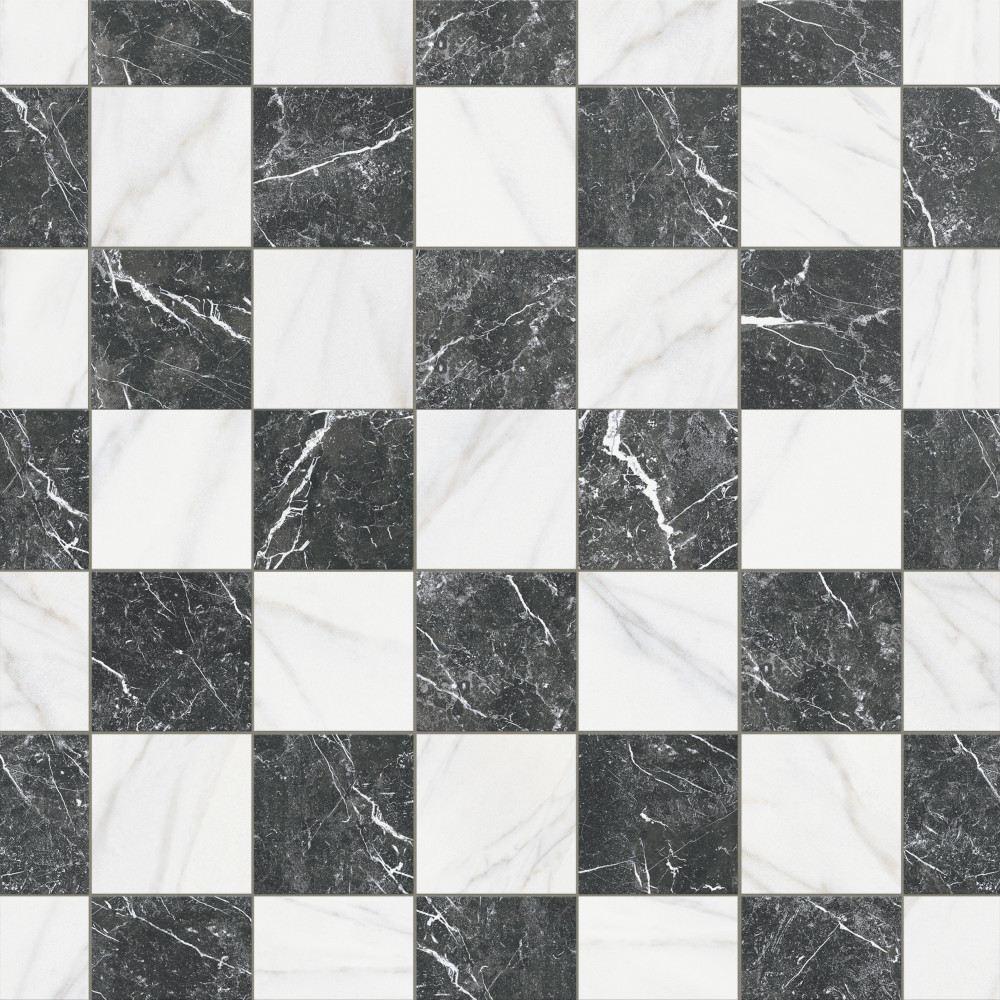 Merzoni Checker Ruzzini 13x13 Square Porcelain Floor and Wall Digital Pattern