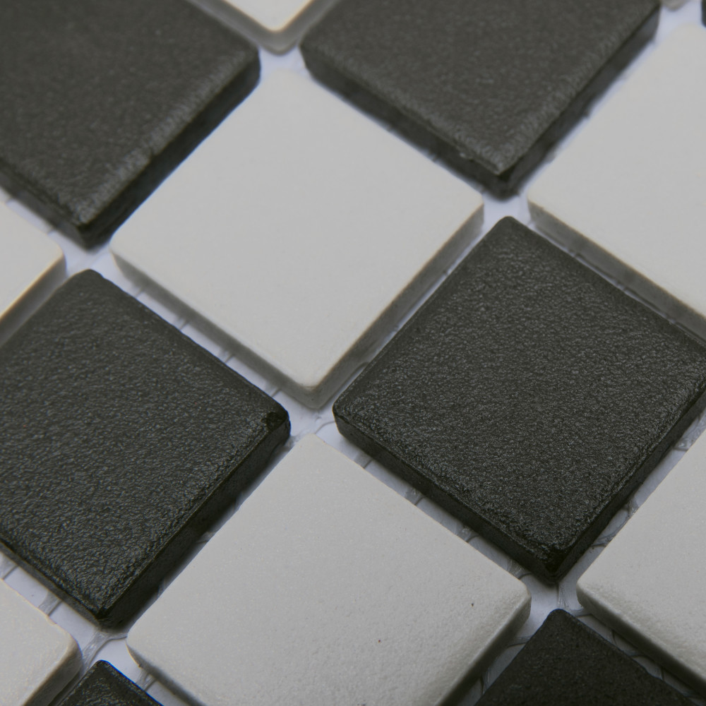 Gotham 1″ Square Unglazed Black and White Checkerboard 11-3/4 in. x 11-3/4 in. Porcelain Mosaic Tile