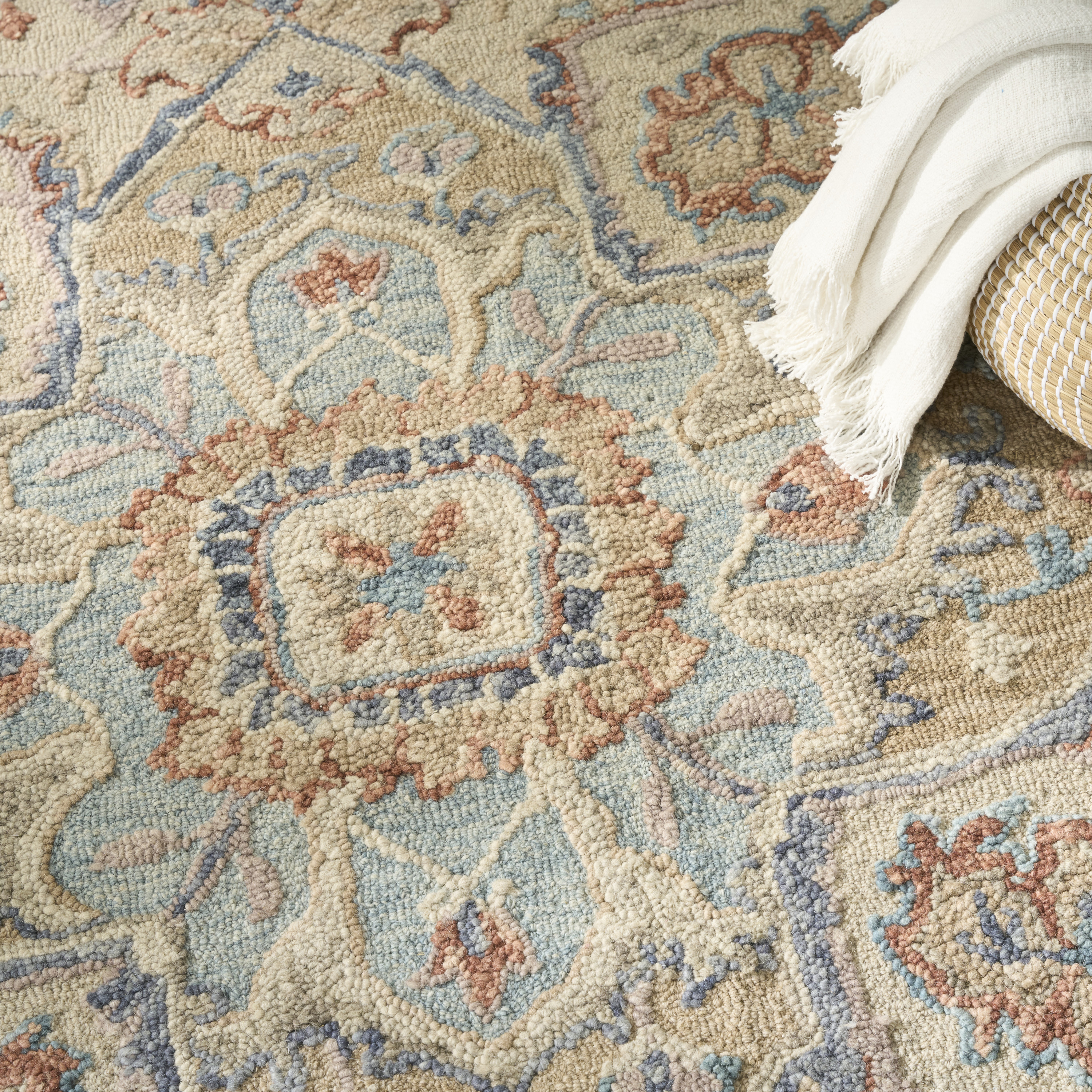 Nourison Maison 9'9" x 13'9" Light Blue Ivory Vintage Indoor Rug