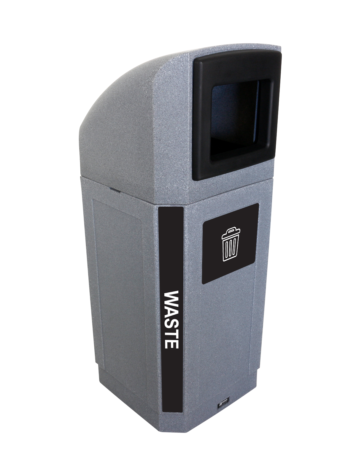 OCTO – Single – Kit – Outdoor – Waste – Full – Greystone-Black