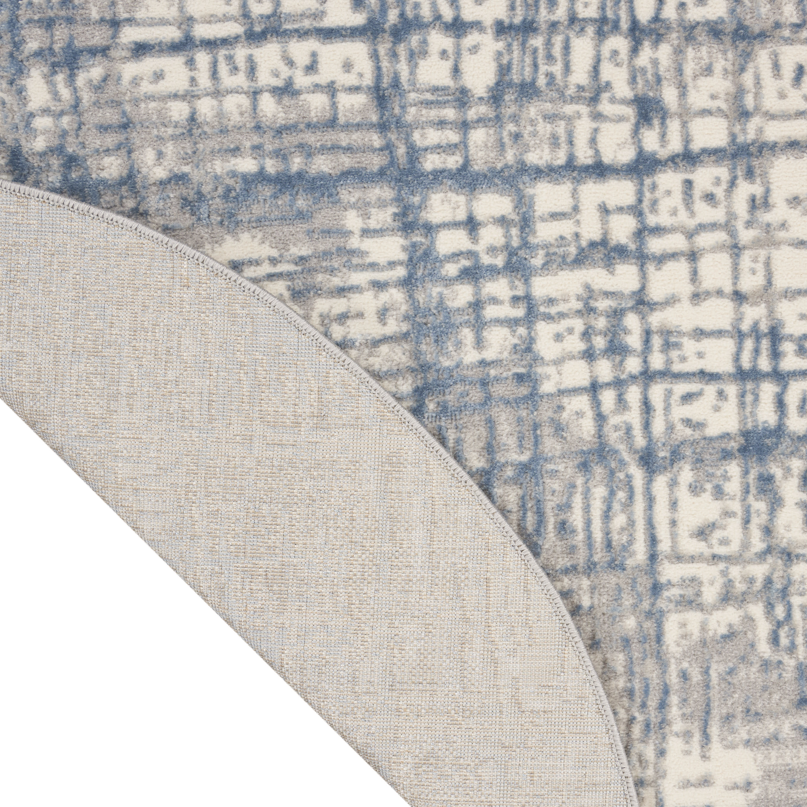 Calvin Klein CK950 Rush 8' x Round Ivory Blue Modern Indoor Rug