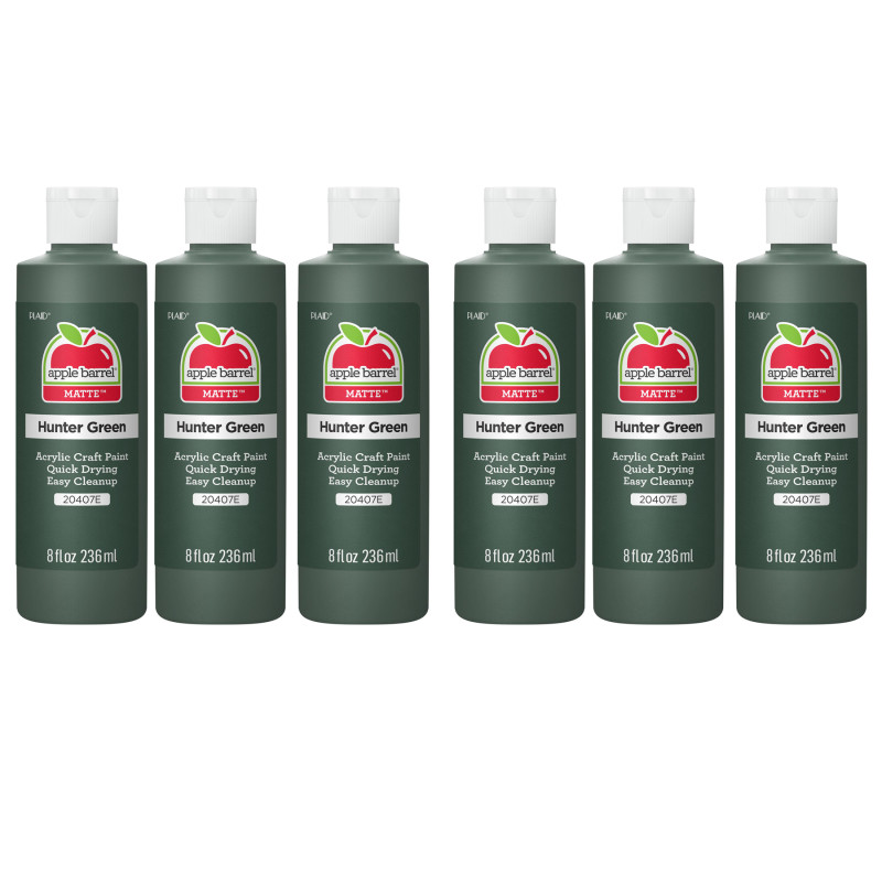 Acrylic Paint Matte, 8oz., Hunter Green, Pack of 6