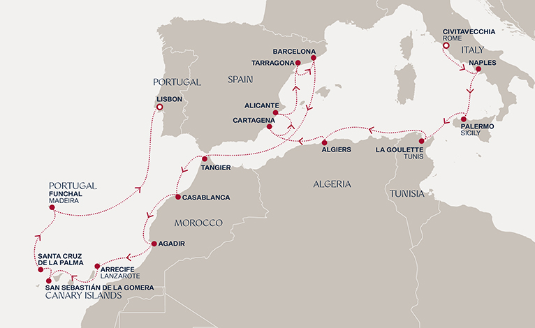 Itinerary map